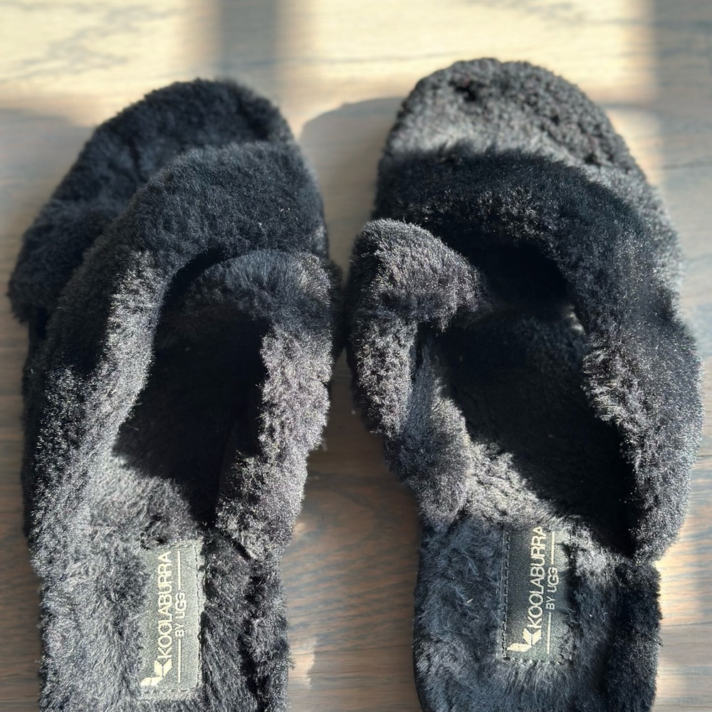 Koolaburra Black Plush Slippers for Cozy Comfort